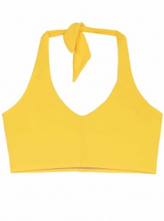 Brassière de bain asymétrique Marigold One shoulder Jaune - PilyQ