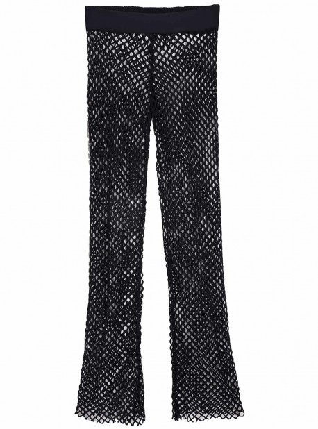 Pantalon de plage Long en résille Midnight Nikki Mesh Noir - PilyQ