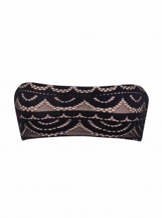 Haut de maillot de bain bandeau en dentelle Midnight Lace Noir - PilyQ