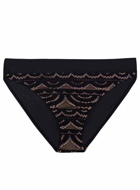 Culotte de bain Midnight Lace Noir - PilyQ