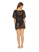 Robe de plage courte en tulle transparent Midnight Daniella Noir - PilyQ