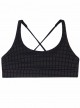 Brassière de sport de bain Dusk Sporty Noir imprimé plumetis Doré - PilyQ	