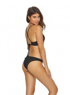 Culotte de bain Dusk Basic Noir imprimés plumetis Doré - PilyQ