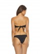 Culotte de bain Dusk Basic Noir imprimés plumetis Doré - PilyQ