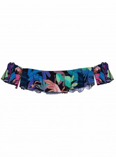 Haut de maillot de bain Bandeau à volants Aralia Ruffle Off Shoulder Imprimés fleuris - PilyQ