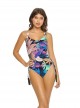 Maillot de bain 1 pièce Réversible Aralia Lola Lace Up Imprimés fleuris/Noir - PilyQ