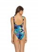 Maillot de bain 1 pièce Réversible Aralia Lola Lace Up Imprimés fleuris/Noir - PilyQ