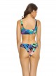 Haut de maillot de bain Balconnet ajouré Aralia Lace Up imprimés fleuris - PilyQ