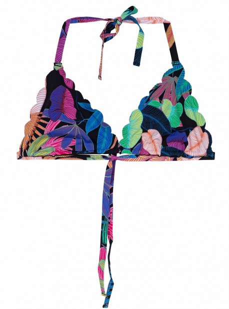 Haut de maillot de bain Triangle Réversible Aralia Seamless Wave Imprimés fleuris - PilyQ
