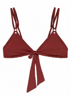 Haut de maillot de bain Triangle Henna Ring Rouge - PilyQ
