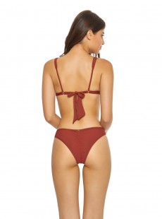 Haut de maillot de bain Triangle Henna Ring Rouge - PilyQ