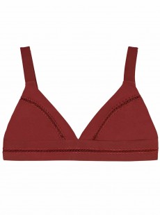 Haut de maillot de bain triangle Henna Stitched Rouge - PilyQ