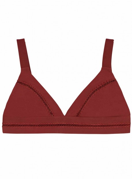Haut de maillot de bain triangle Henna Stitched Rouge - PilyQ