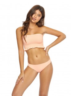 Haut de maillot de bain Bandeau à volants Papaya Smocked Rose - PilyQ