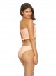Haut de maillot de bain Bandeau à volants Papaya Smocked Rose - PilyQ