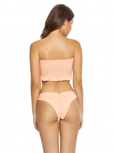 Haut de maillot de bain Bandeau à volants Papaya Smocked Rose - PilyQ
