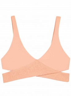 Haut de maillot de bain triangle Papaya Smocked Criss Cross Rose - PilyQ