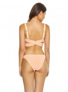 Haut de maillot de bain triangle Papaya Smocked Criss Cross Rose - PilyQ