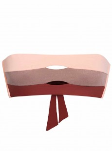 Haut de maillot de bain Bandeau Papaya Color Block Rose/Paillette/Rouge - PilyQ