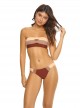 Haut de maillot de bain Bandeau Papaya Color Block Rose/Paillette/Rouge - PilyQ
