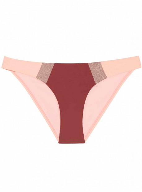 Culotte de bain Papaya Color Block Rose/Rouge/Paillette - PilyQ