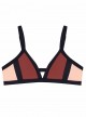 Haut de maillot de bain Triangle Papaya Color Block Marron/Rose - PilyQ