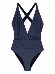 Maillot de bain 1 pièce plongeant Poseidon Kira Bleu - PilyQ