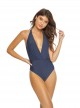 Maillot de bain 1 pièce plongeant Poseidon Kira Bleu - PilyQ