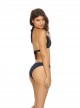 Haut de maillot de bain Triangle Poseidon Mix Up Smocked Gris/Noir - PilyQ
