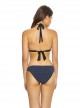 Haut de maillot de bain Triangle Poseidon Mix Up Smocked Gris/Noir - PilyQ