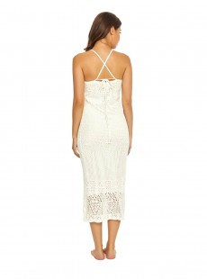 Robe de plage longue à crochets Water Lily Crochet Blanc - PilyQ