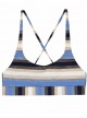 Brassière de bain sport  à rayures Cancun Stripe Sporty Bleu/Blanc/Noir - PilyQ