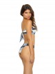Culotte de bain à rayures Cancun Stripe Thick Bleu/Blanc/Noir - PilyQ