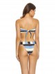 Culotte de bain à rayures Cancun Stripe Thick Bleu/Blanc/Noir - PilyQ