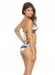 Culotte de bain à rayures Cancun Stripe Thick Bleu/Blanc/Noir - PilyQ