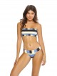 Haut de maillot de bain Bandeau à rayures Cancun Stripe Banded Bleu/Blanc - PilyQ