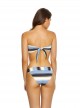 Haut de maillot de bain Bandeau à rayures Cancun Stripe Banded Bleu/Blanc - PilyQ