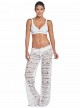 Pantalon long de plage en dentelle Must Haves Malibu Lace Blanc - PilyQ 