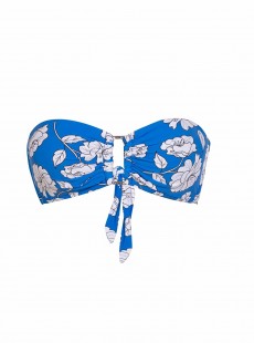 Haut de maillot de bain Bandeau Poppy Detail imprimés fleuris / Bleu - PilyQ