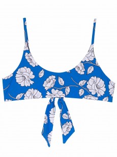 Haut de maillot de bain triangle réversible Poppy Andrea imprimés fleuris /bleu - PilyQ