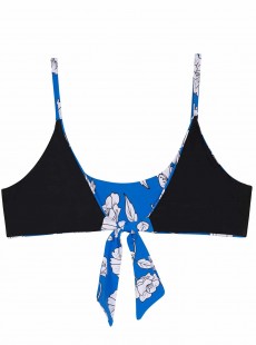 Haut de maillot de bain triangle réversible Poppy Andrea imprimés fleuris /bleu - PilyQ