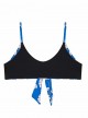 Haut de maillot de bain triangle réversible Poppy Andrea imprimés fleuris /bleu - PilyQ
