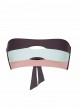 Haut de maillot de bain bandeau Riviera Color Block Marron - PilyQ