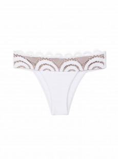 Culotte de bain en dentelle Must Haves Lace blanc - PilyQ