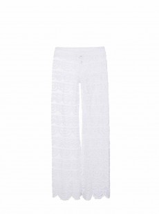 Pantalon long de plage en dentelle Must Haves Malibu Lace Blanc - PilyQ
