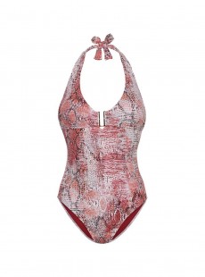 Maillot une pièce tour de cou - Sahara Sangria - Cyell