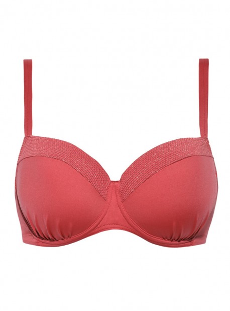 Haut de maillot de bain balconnet -  Ocean Coral Red - Cyell