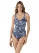 Maillot de bain 1 pièce gainant Seraphina imprimé fleuris bleu - Provence D'Azur - " M " - Miraclesu