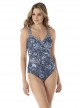 Maillot de bain 1 pièce gainant Seraphina imprimé fleuris bleu - Provence D'Azur - " M " - Miraclesu