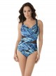 Maillot de bain 1 pièce gainant Madero imprimé bleu - Turning Point - " M " - Miraclesuit Swimwear